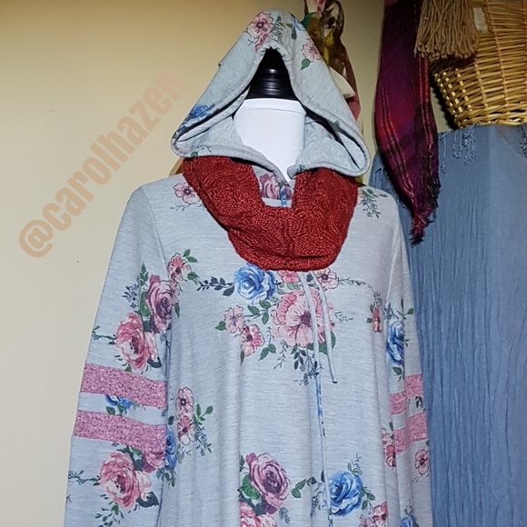 New Floral Tunic Dress Varsity Hoodie - Picture 5 of 8